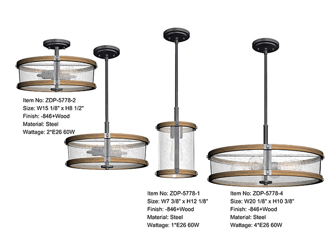 5778 Wood Living Room Light