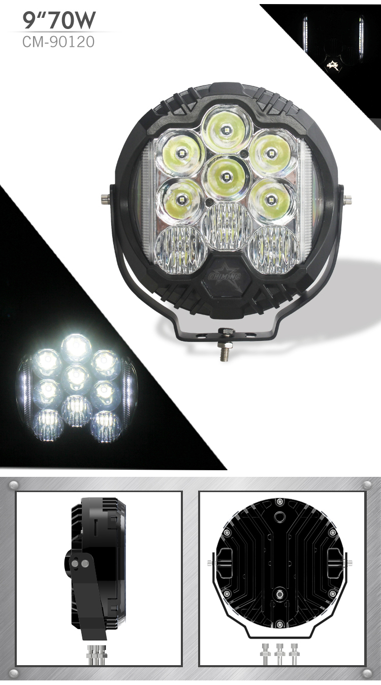 Rund 5" 10-30V 30w högpresterande led körljus, offroad lastbil ATV UTV motorcykel led arbetsljus