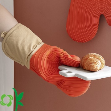 Heat Resistant Silicone Cotton Oven Mitts