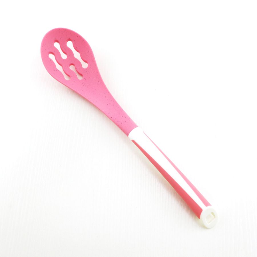 Cuillère encochée en silicone pour cuisson en silicone de couleur rose