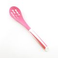 Pink Color Handle Silicone Cooking Slotted Spoon
