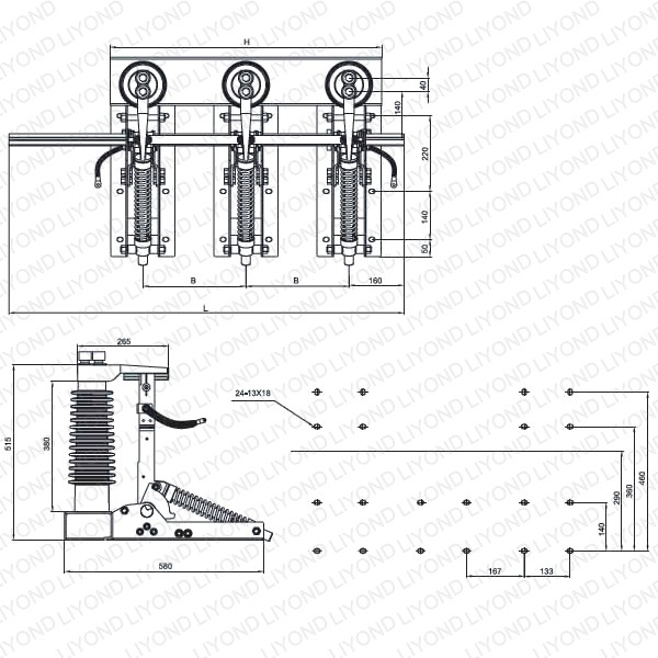 40.5KV JN22-40.5-31.5  indoor three phase insolation switch 35KV earth switch for KYN61 high voltage switch cabinet