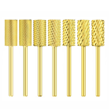 Tungsten Carbide Nail Drill Bits - Professional Flat Top Gold Large Barrel