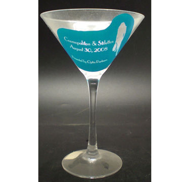 Martini glass with painted