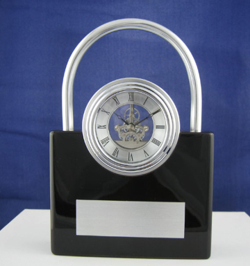 Wooden Lock type Mini Desktop Clock