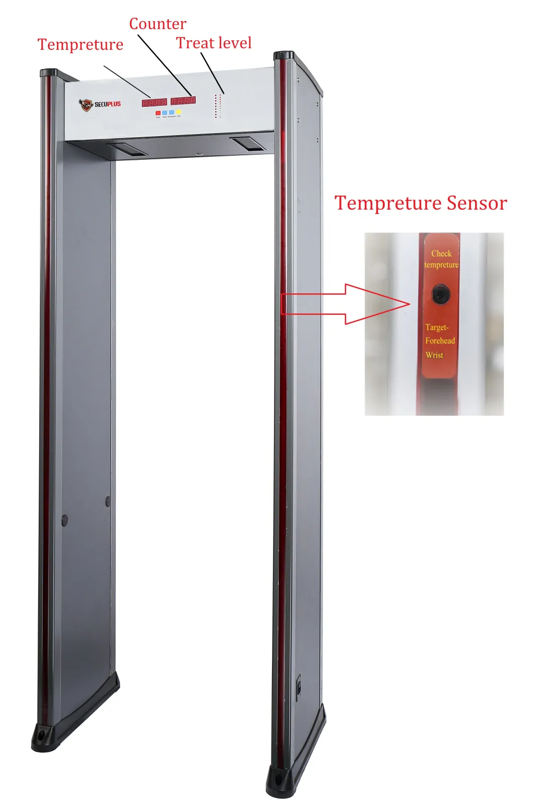 Multi Language Support Voice Broad Temperature Measure Gate