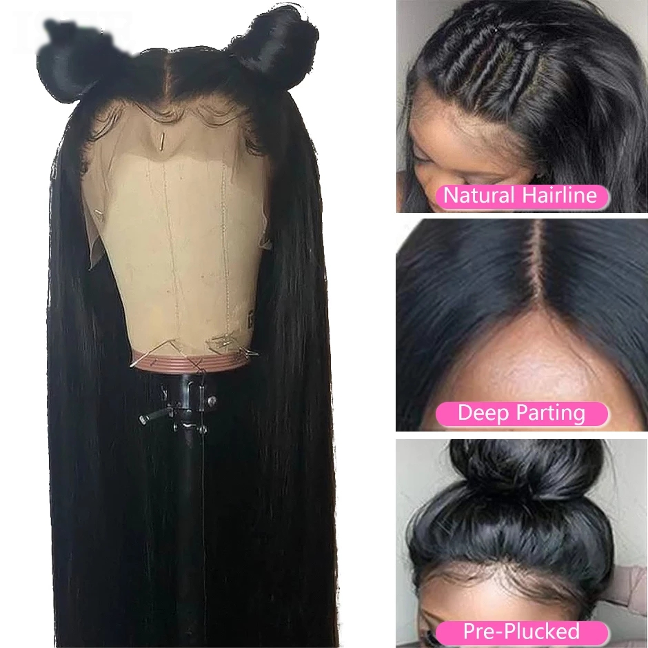 Long Straight 13X6 HD Transparent Lace Frontal Wigs For Women  HAIR Lace Closure Wig 5X5 Straight Lace Front Human Hair Wigs
