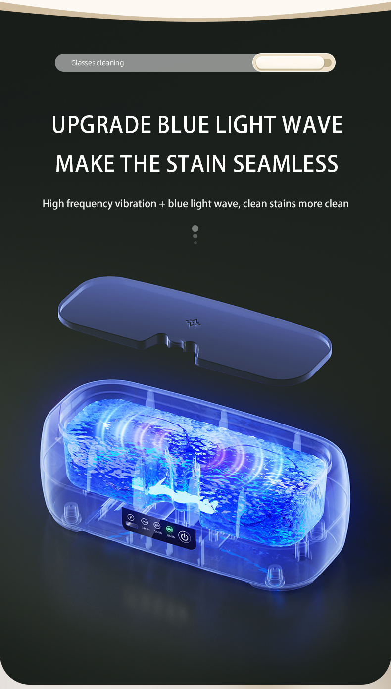 Multi-Function Makeup Tools Jewelry Cleaner Glasses Cleaning Box High Frequency Ultrasonic Cleaner