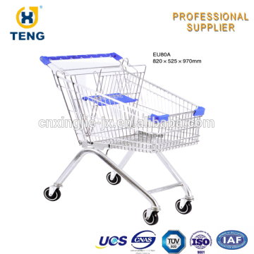 European Shopping Cart Fold Up Shopping Cart with Wheels