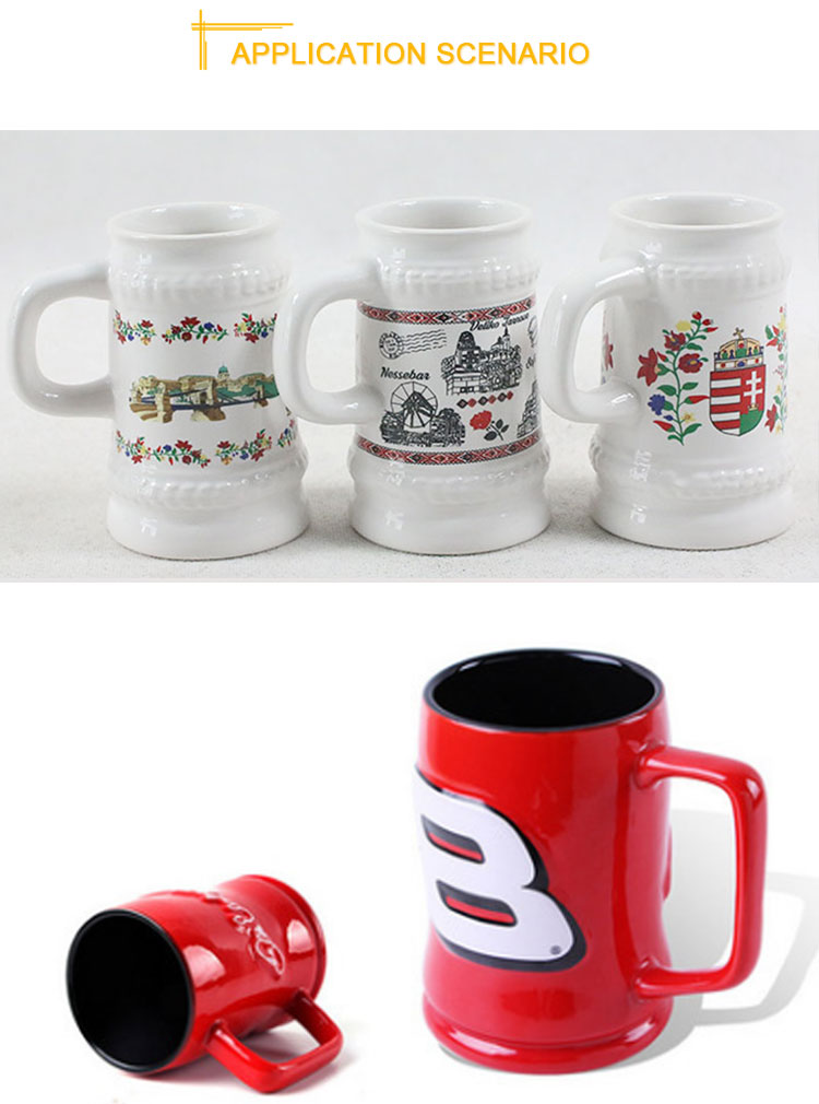 High quality Color Persistence Pure Beer Mug Ceramic Beer Mug