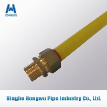 Flexible metal gas connection hose