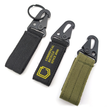 Hook and Loop Nylon Webbing Strap Carabiner Keychain