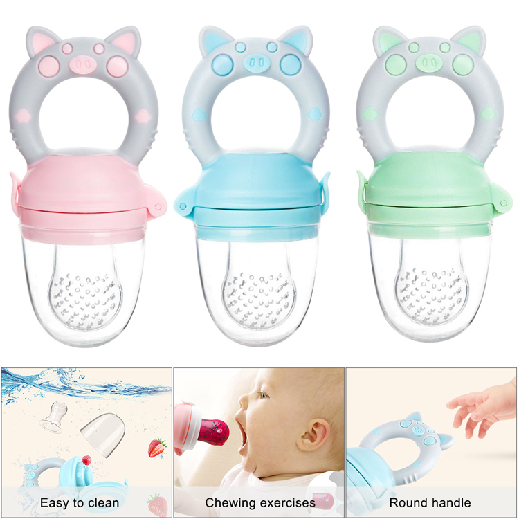 Amazon Baby Fresh Fruit Food Feeder 2 Pack Gray Nibbler Pacifier New Born Baby Silicone Feeder For Babies