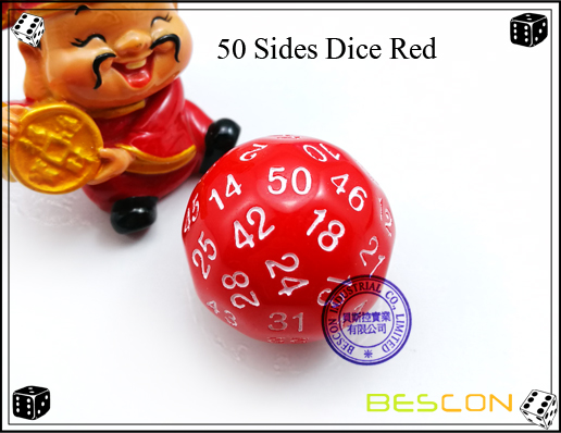 50 lados dados rojos 50 Sides Dice Red