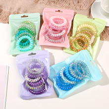 2023 Wholesale Plastic Spiral Hair Ties & Coil Hair Band Set - Telephone Line Ties