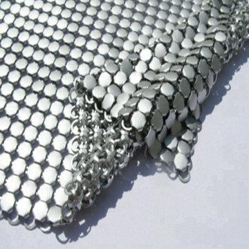 Silver Sequin Metallic Aluminum Mesh Fabric
