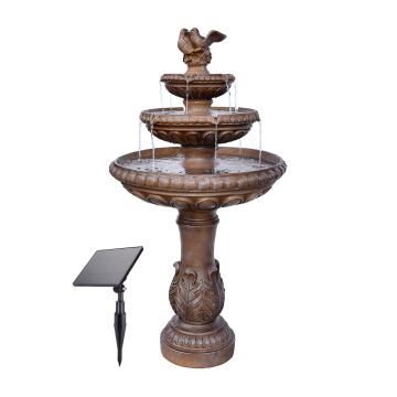 Large Resin Modern Garden Zen Solar-Powered Fountain