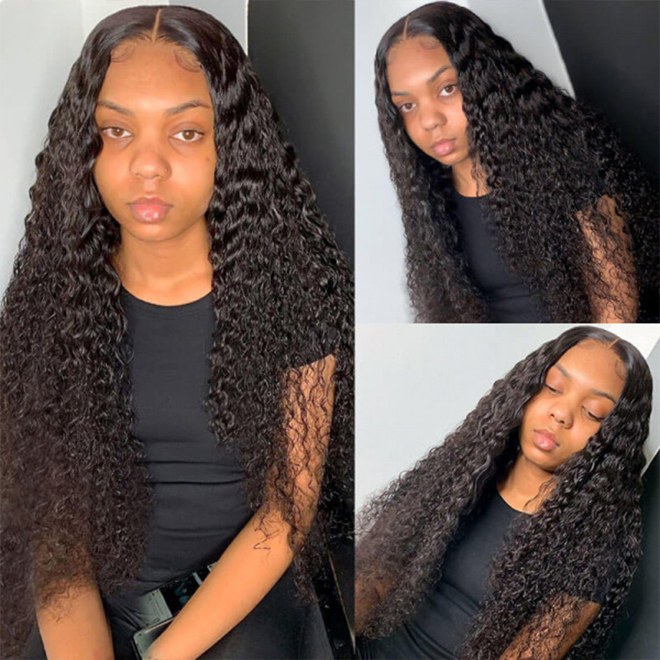 Cuticle Aligned Brazilian curly 100% Human Swiss HD Transparent 5x5 Lace closure Glueless raw Hair Wig for Black Women