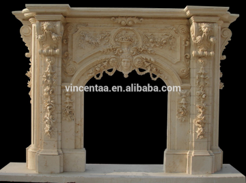 European Palace Style Large Marble Fireplace Mantel
