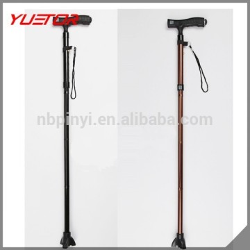 hot selling folding aluminum alloy elderly walking stick with flashlight