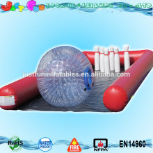 40 ft long inflatable human bubble bowling pins game on lawn for sale