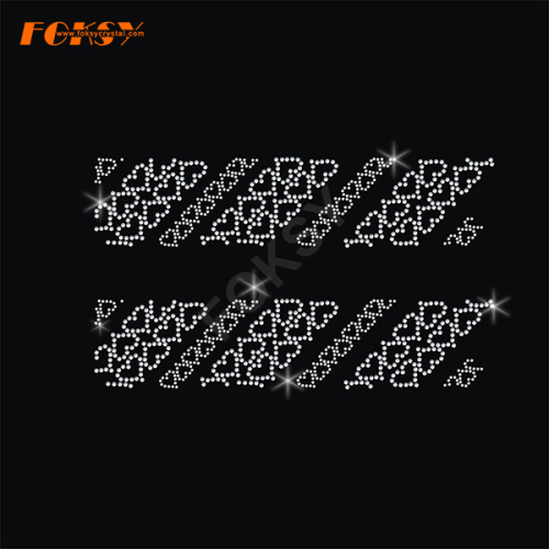 Love Cheer Bow Iron On Rhinestones Transfer for Clothing