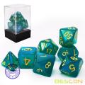 Набор кубиков Bescon Moonstone Dice Peacock Blue, Полиэдральный RPG набор кубиков Bescon с эффектом лунного камня