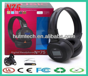 Digital Headphones N75 wireless Headphone head-mounted MP3 sport headphones support TF card