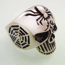 Stainless Steel Skull Spider Ring