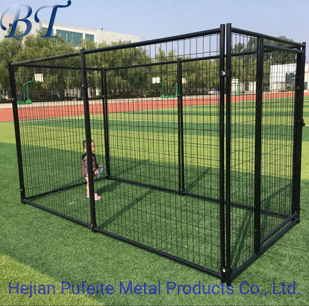 Heavy Duty Black Outdoor Pet Enclosure Dog Kennel Factory