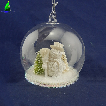 glass ball with snowman for Christmas decoration