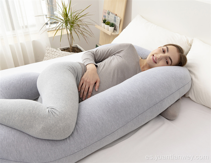 Cómoda almohada de embarazo de cuerpo completo