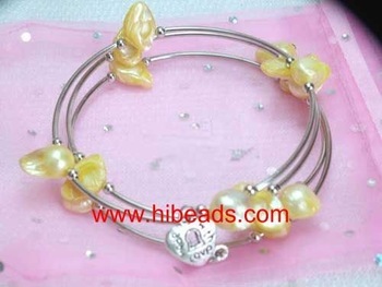 Freshwater yellow pearl bracelets bangles FPB0290