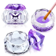 Crystal Glass Nail Monomer Dappen Dish with Lid for Acrylic Nails