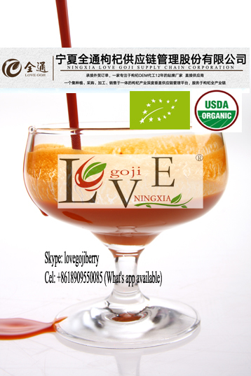 100% pure Organic goji berry juice