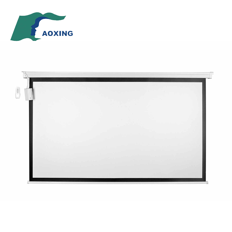 Glass Fabric Professional Electric projector Screen with Wireless remote control