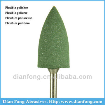 Rh106C 3/32" Reinforced HP Shank Bullet Shaped Green Silicone Rubber Polishers Dental Procedures