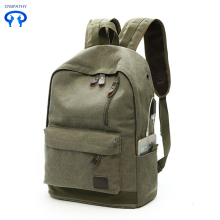 New canvas backpack with USB charging interface