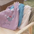 Flowers Embroidery patch Cloth Handbag Tote Shopping Bags