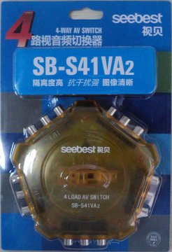 AV signal selector with 4 inputs and 1 output