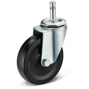 Black rubber swivel casters