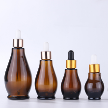 Unique Style Amber Glass Essential Oil Bottles with Aluminum Dropper (10ml-100ml)