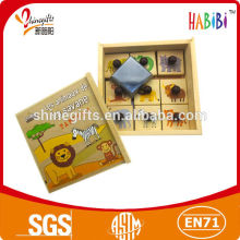 Animal wooden stamp sets with rubber