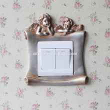 Small Wall Decor Antique Silver Resin Switch Frames
