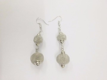 Earring, Metal Mesh Ball Bead Linked Fashion Earring, Earring Jewelry Wholesale PT2145