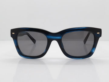 Hugo Boss Brand Name Sun Glasses Black With Blue Frame And Grey Lens