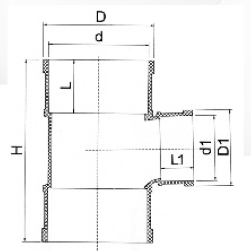 Din Drainage Upvc Mengurangkan Warna Kelabu Tee