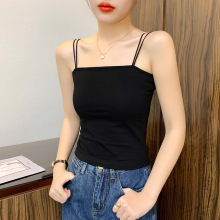 Cotton Spandex Women's Spaghetti Strap Camisole with Custom Logo