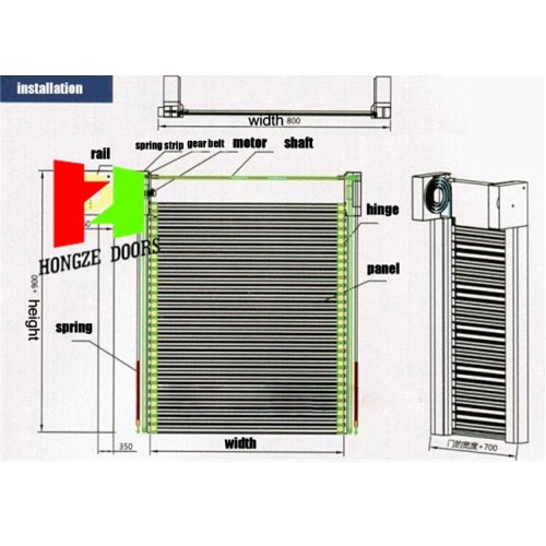 Garage Höghastighets spiral Garage Safety Shutter Door