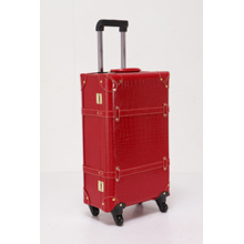 durable PU leather suitcase luggage